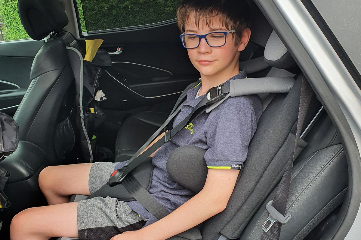 Rhys travels safely with specialist car seat Variety the Children s Charity